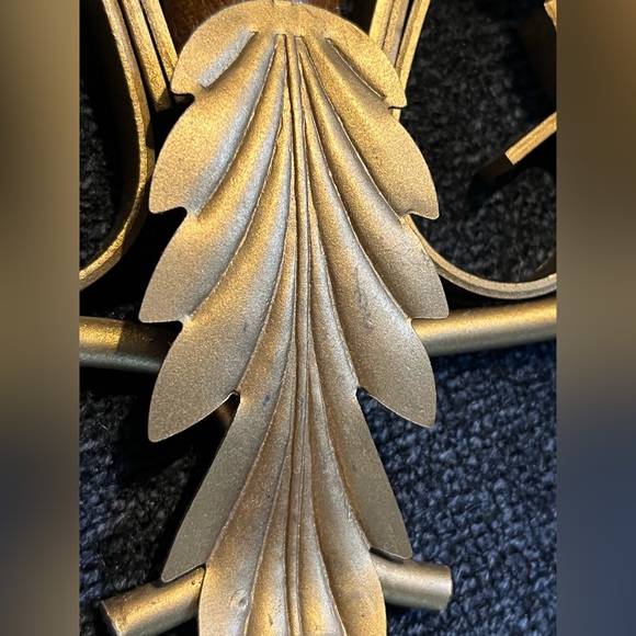 Vintage Wood Metal Double Candle Holder Wall Sconce - Picture 9 of 9